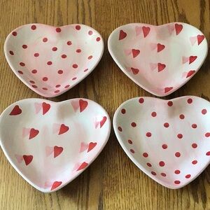 Wendover Lane by Libby Wilkie 8” Heart Plates Set of Four